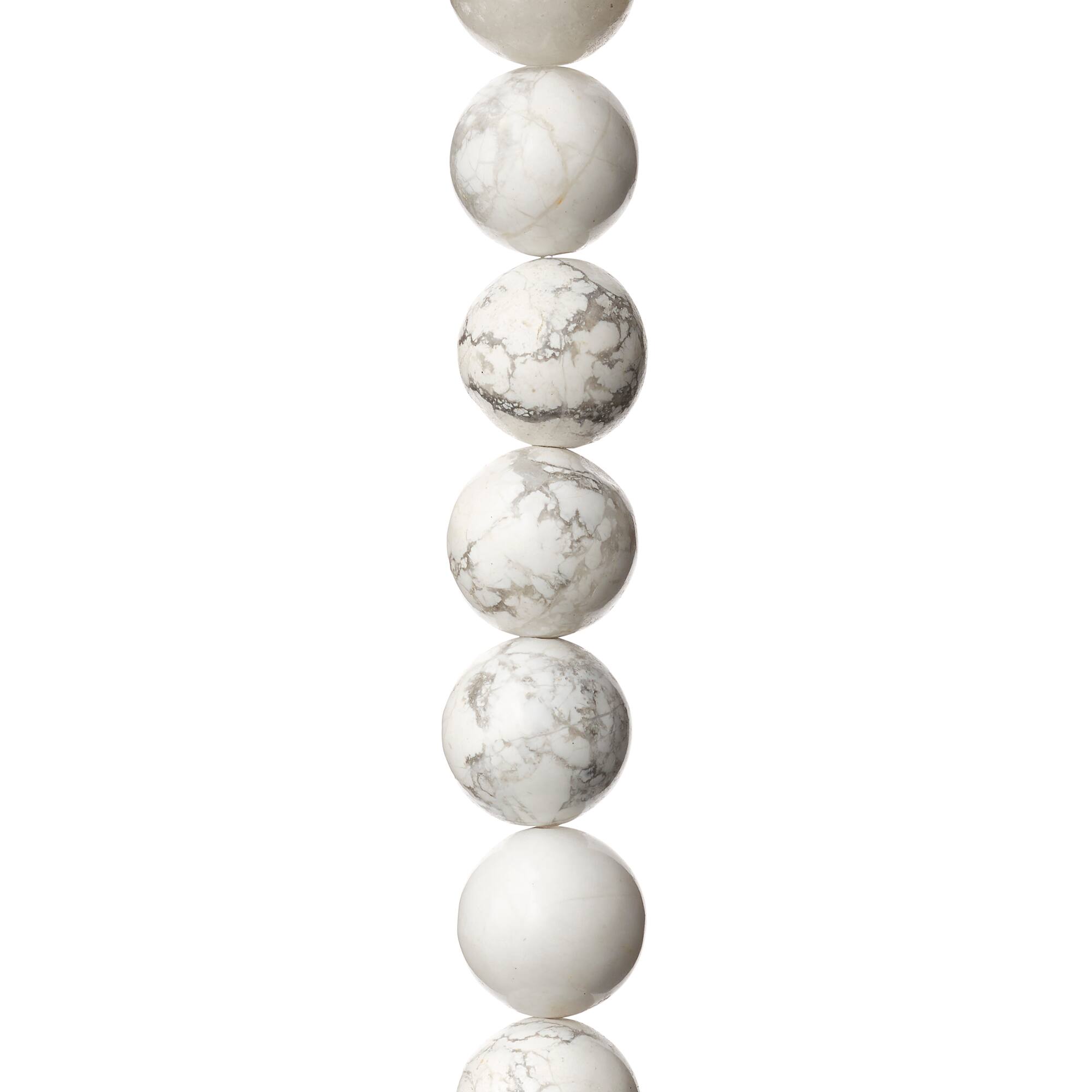 White Howlite Round Beads, 12mm by Bead Landing™